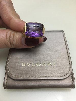 BVLGARI 寶格麗真品紫水晶18K金戒指