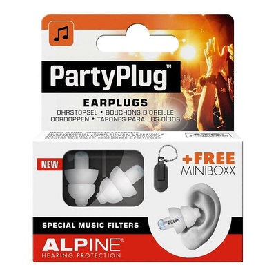 荷蘭Alpine partyplug音樂會演唱會晚會聚會隔音降噪耳塞保護聽力