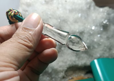 晶玉堂**天然巴西白水晶---高檔全美料---文昌筆---附項鍊--17公克