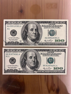 【晶晶收藏】美國 舊鈔 100元 美元 美金 大頭 2006年 富蘭克林 UNC品相