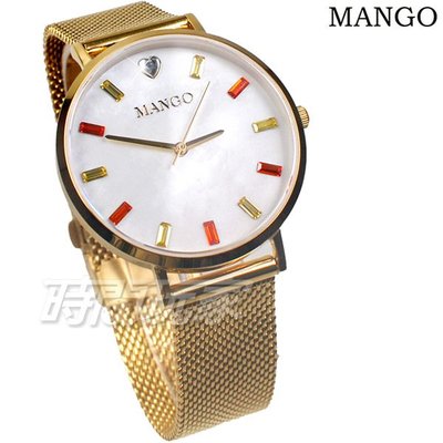 (活動價) MANGO 愛心 MA6770L-GD-H 心鑽 水晶鑽 女錶 防水 珍珠螺貝面盤 藍寶石水晶 金電鍍