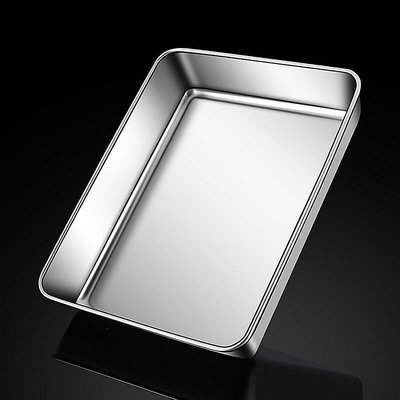 304不銹鋼托盤長方形商用鐵盤子提拉米蘇盒子深盤方盤備菜盤方盆