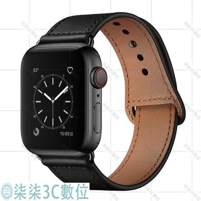 『柒柒3C數位』適用於蘋果手錶牛皮錶帶iwatch 5 4 3 2 1 智慧手錶腕帶 手錶帶apple watch新款真皮錶帶