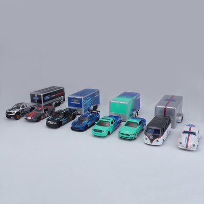 汽車模型三合一拖車合金車模金屬汽車模型玩具收藏擺件
