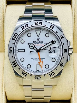 重序名錶 ROLEX 勞力士 EXPLORERⅡ 探險家Ⅱ 216570 GMT兩地時區 白色面盤 自動上鍊腕錶 已收訂