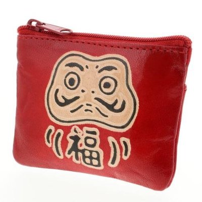 ❈花子日貨❈ 日本 Daruma 福神 真皮 零錢包 存錢筒