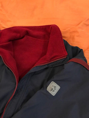 太大出清 紅色毛料 刷毛 保暖外套 立領 防寒夾克外套 二手衣出清 XL號 Logo 登山服 雙面可穿 防寒衣