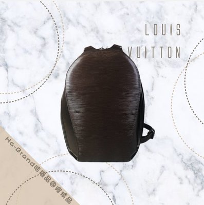 【哈極品】二手品 《Louis Vuitton LV 深咖 EPI水波紋 貝殼 側肩包/後背包》