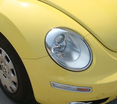 圓夢工廠 VW 福斯 Beetle 金龜車 2代 2005~2012 改裝 鍍鉻銀 車燈框 前燈框 頭燈框 大燈框 飾貼