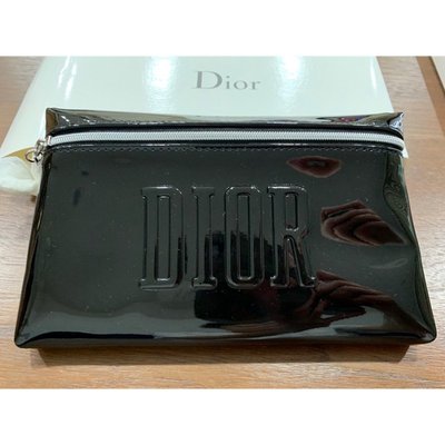 Dior正品 黑色漆面 手拿包 化妝包 化妝袋 萬用包