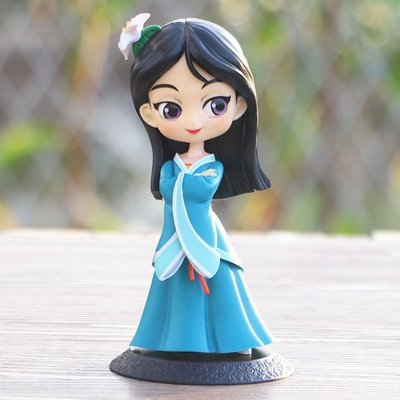 Qposket 迪士尼公主花木蘭手辦公仔玩偶擺件蛋糕裝飾模型女生禮物,特價