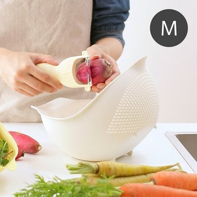 [霜兔小舖]日本代購 MARNA  3WAY  瀝水籃 M號  洗米器   拌沙拉  洗水果   洗米  等多用途
