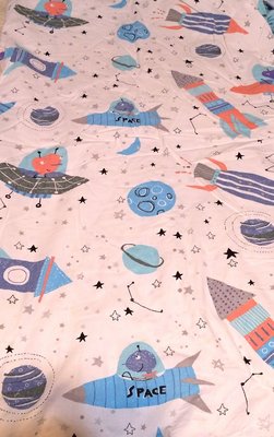 太空宇宙人床墊套+藍色太空星球床墊套+純綿兒童睡墊-幼稚園午睡墊、嬰兒成長型床睡墊、睡墊套