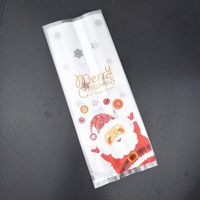 (甜心手作坊)紅色聖誕老人聖誕節 平口餅乾袋 背封袋 糖果袋 包裝袋50個(D款)