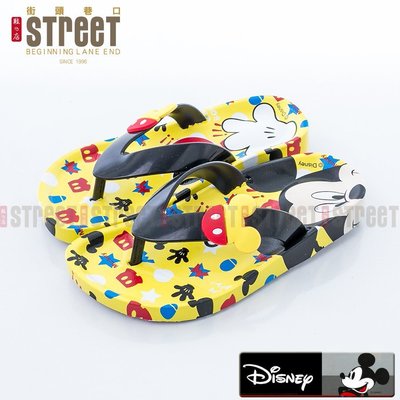 【街頭巷口 Street】迪士尼 Disney 童鞋 可愛大頭米奇 夾腳拖鞋 涼鞋 KRM464708BK 黑色