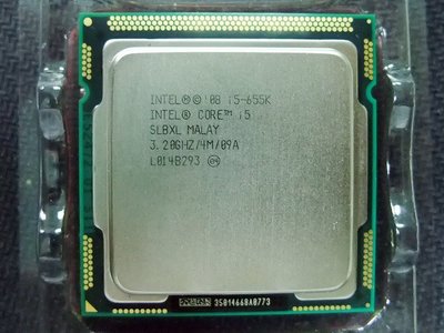 【含稅】Intel Core i5-655K 3.2G 1156 雙核四線 不鎖頻 73W 正式CPU 一年保 內建HD