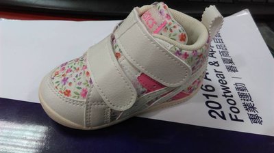 ASICS亞瑟士 兒童 嬰兒 低統走路鞋 跑鞋 FABRE FIRST MS II 米白花編 TUF110-65F
