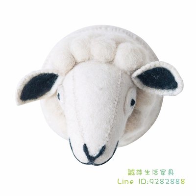 ~誠萍生活家具~壁飾 掛飾 裝飾 小羊頭牆掛 童趣 禮物 羊毛氈飾品 直購價$1090