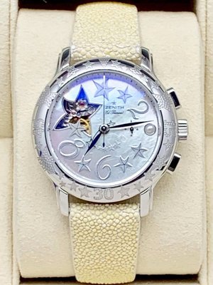 重序名錶 ZENITH 先力時 STAR OPEN SEA系列 珍珠母貝面盤 錶徑37.5mm 自動上鍊計時腕錶