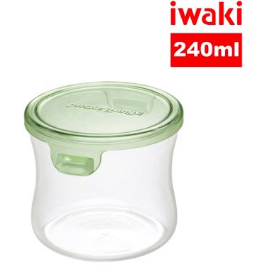 [好東西] iwaki日本耐熱抗菌玻璃圓形微波保鮮盒 240ml (綠色)