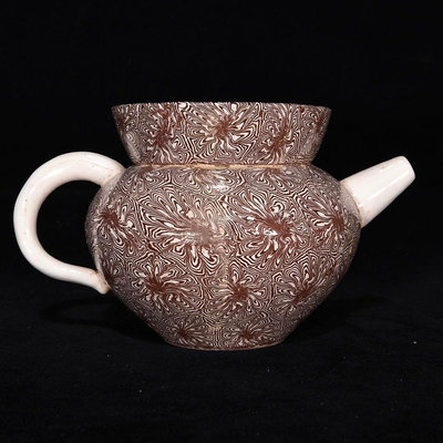絞胎釉壺，9.2×15.5，48028527【萬寶樓】古玩 收藏 古董