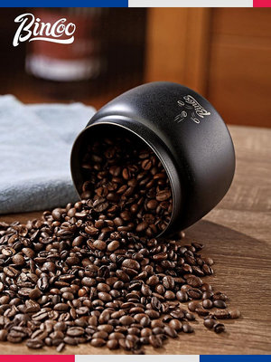 Bincoo咖啡密封罐按壓抽真空保鮮咖啡儲存罐304不銹鋼避光收納罐~大麥小鋪