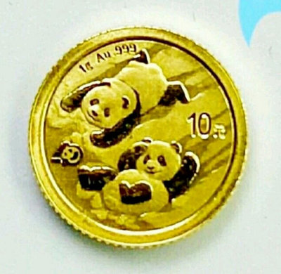 熊貓金幣 2022年 中國熊貓金幣 1克 熊貓金幣 保證真品UNC 原封 中國金幣 官方發行，附說明證書。