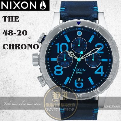 NIXON 實體店The 48-20 CHRONO LEATHER腕錶A363-2219公司貨//極限運動/禮物/情人節