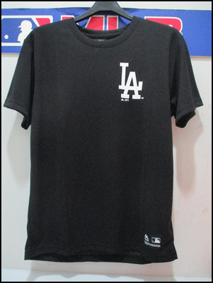 MLB majestic 美國大聯盟 道奇隊 印花平紋吸濕排汗衫 黑色 6930276-900