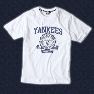 ~貝斯柏棒壘~創信MLB大聯盟洋基隊徽款棉質T恤,成本出清一件不留超低特價$470元(件)