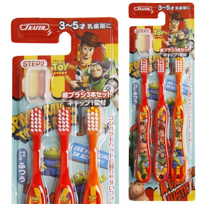 兒童牙刷 日本Disney TOYS玩具總動員胡迪巴斯光年幼兒學童 兒童乳牙期學習牙刷3~5歲適用 細軟毛牙刷3入組