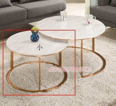 【N D Furniture】台南在地家具-華爾滋不鏽鋼電鍍玫瑰金色人造石面小圓几/茶几MC