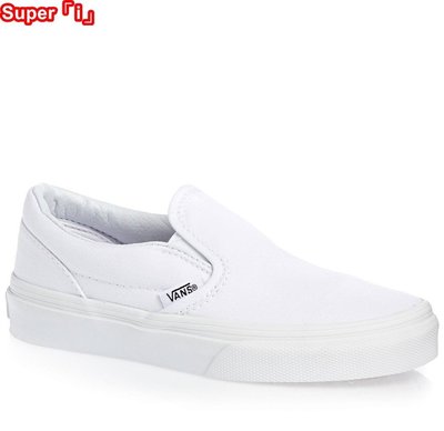 「i」【現貨】Vans Youth Classic Slip-On 白色 經典 帆布鞋 懶人鞋 大童