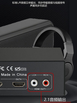HDMI矩陣4進4出 高清視頻無縫切換秒切音頻分離耳機光纖四進四出分配4k串口RS232控制監控錄像機機房可上機架