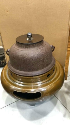（二手）-日本回流純銅火缽  鬼面風爐  朝鮮風爐碳爐  銅器 老物件 擺件 古玩【靜心隨緣】1853