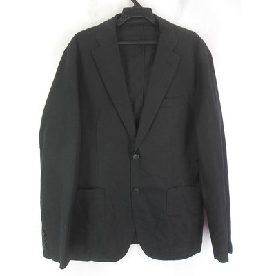 男 ~【UNIQLO】黑色亞麻西裝外套 L號(5D85)~99元起標~