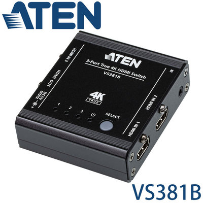 【MR3C】含稅 ATEN 宏正 VS-381B VS381B 3埠True 真4K HDMI影音切換器