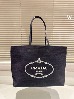 【二手包包】Prada牛仔丹寧系列超大容量tote包 百搭媽咪袋推薦 尺寸37.30 NO259652