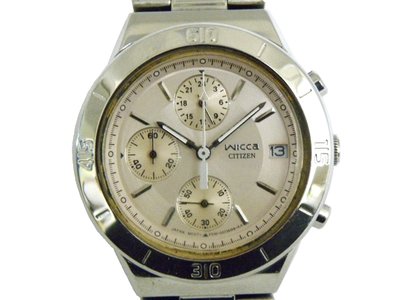 [專業模型] 三眼錶 [CITIZEN 321772] WICCA 圓形三眼計時賽車/女錶[粉紅色面+日期]中性/時尚錶