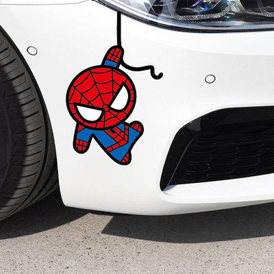 蜘蛛俠車貼 汽車個性劃痕遮擋貼 電動機車改裝貼紙 車尾趣味搞笑貼 車身貼紙 汽車貼紙