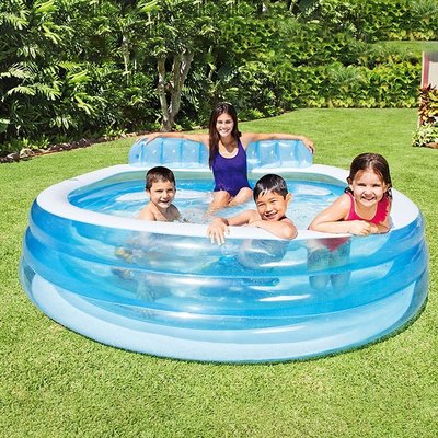 熱賣 NTEX充氣水池 家庭靠背游泳池兒童戲水池海洋球池加厚折疊57475