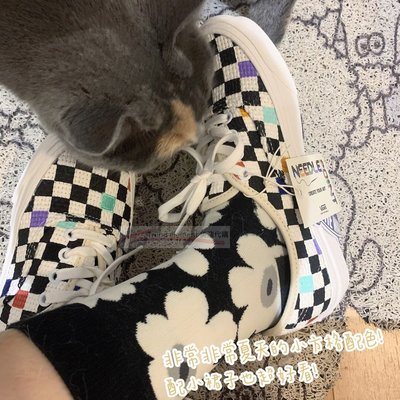 免運 Vans Authentic 夏 棋盤 繽紛 彩色 透氣 編織 低筒 情侶 清爽 休閒鞋 ~T/E代購~