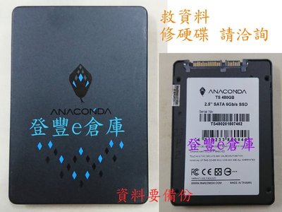 【登豐e倉庫】 R132 ANACONDA TS 480GB 2.5" SATA 6Gb/s SSD 救資料 檔案救援