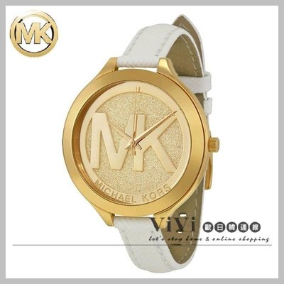 『Marc Jacobs旗艦店』Michael Kors｜美國代購｜MK2389｜經典MK字樣防刮皮革錶帶時尚腕錶