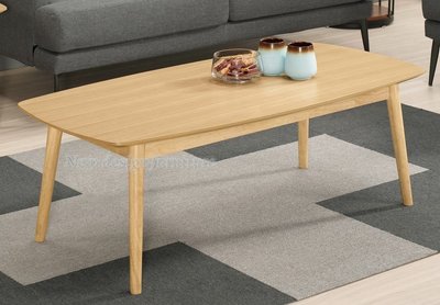 【N D Furniture】台南在地家具-北歐感橡膠木實木腳座MDF實木皮120cm大茶几MC