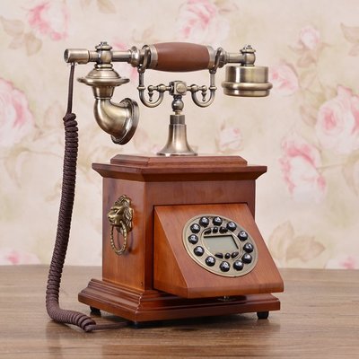 yes99buy加盟-復古工藝-時空變化感 歐式電話機實木仿古電話 現貨