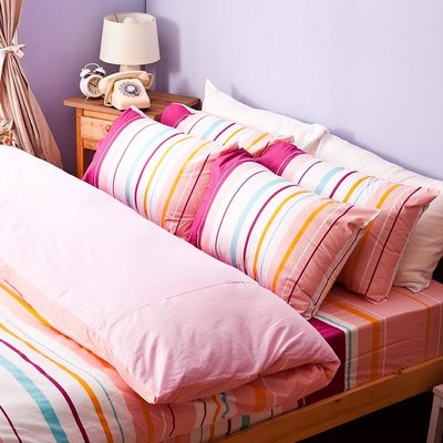 床包 / 雙人-100%純棉【繽紛特調粉】雙人床包含兩件枕套，戀家小舖，台灣製造-AAC201