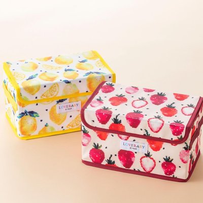 ☆Juicy☆日本雜誌附錄 美人百花 LOVERARY FEILER 檸檬 草莓 收納雜貨 置物籃 雜物盒 收納袋