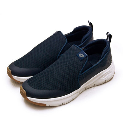 利卡夢鞋園–LOTTO 輕便透氣健步鞋--EASY WEAR 系列--黑藍米--MR3526--男