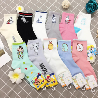 長筒襪 22-26cm-嚕嚕米 Moomin 角落生物 sumikko gurashi san-x 蠟筆小新 Crayo